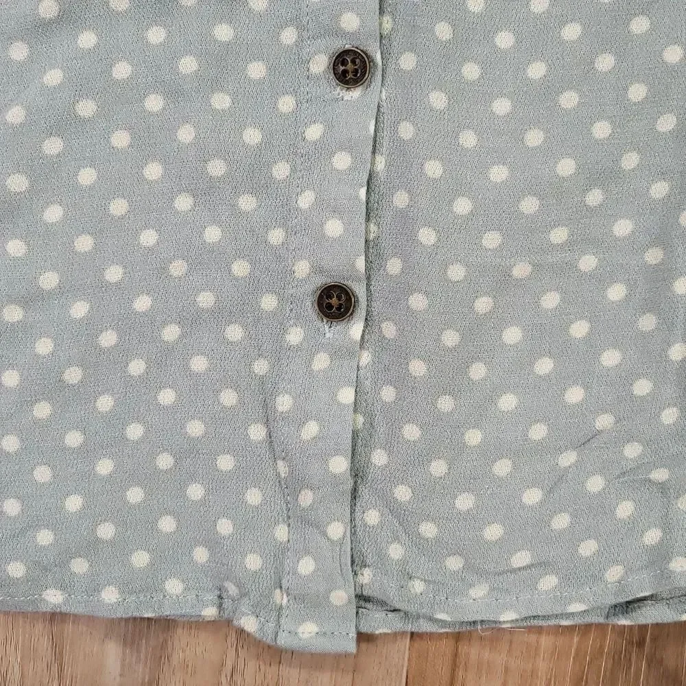 🔺️Jolt Blueish Gray Polka Dot Buttoned Top Small